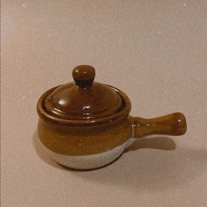 Vintage Stoneware Soup Bowl with handle